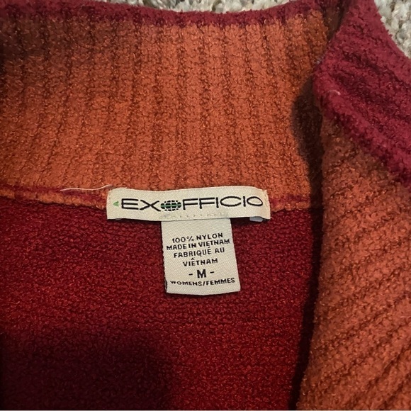 ExOfficio Women’s Light Fleece Red Sweater in Sz M 1/4 Zip Pullover - Picture 6 of 10